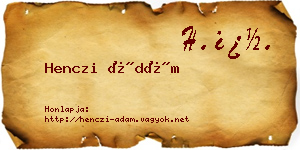 Henczi Ádám névjegykártya