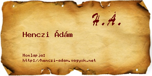 Henczi Ádám névjegykártya